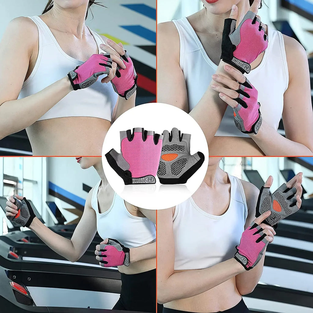 Fingerless Gym Gloves Women Men Weightlifting