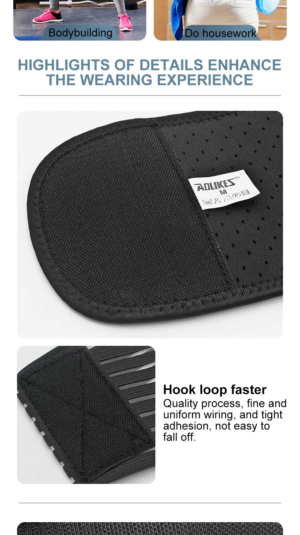 AOLIKES Adjustable Back Lumbar Support Belt