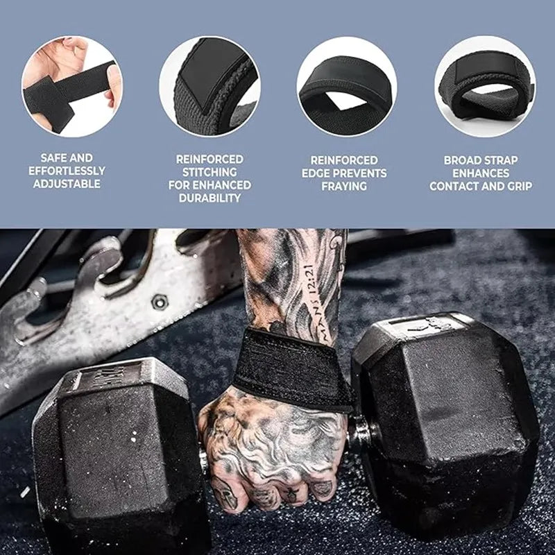 Weightlifting Wrist Straps Strength Training Adjustable
