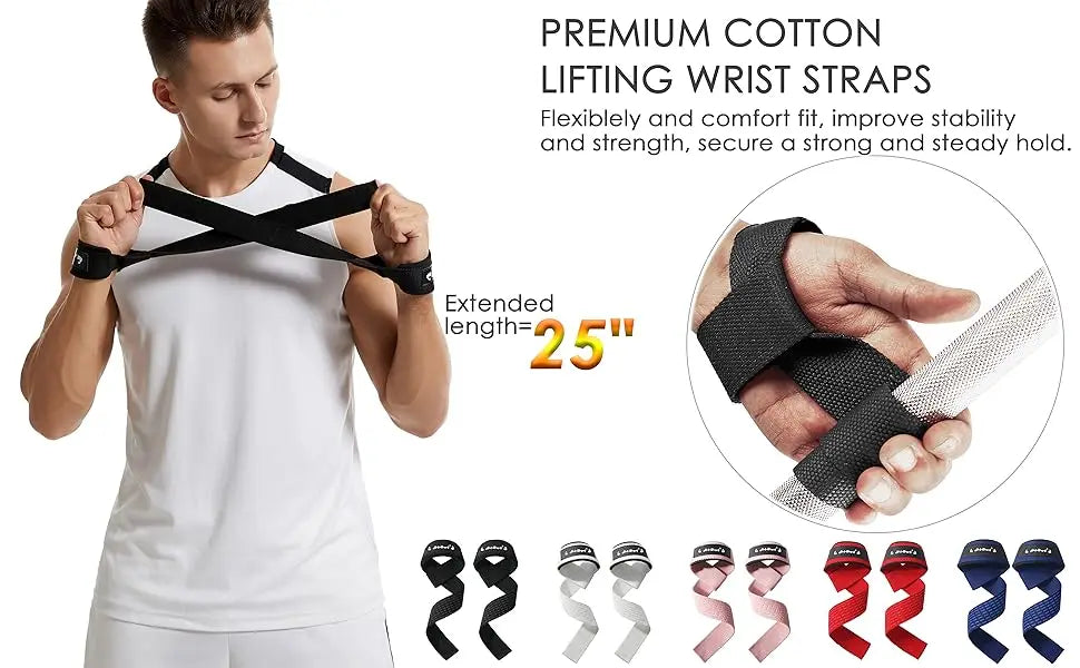 Weightlifting Wrist Straps Strength Training Adjustable