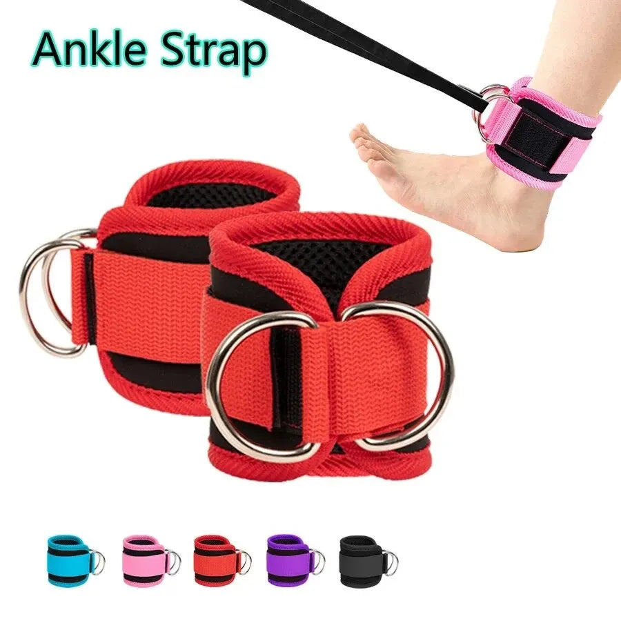 Fitness Ankle Straps Adjustable D-Ring Support
